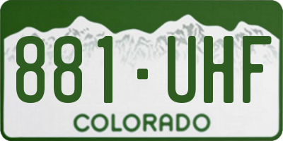 CO license plate 881UHF