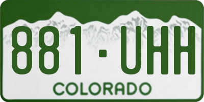 CO license plate 881UHH
