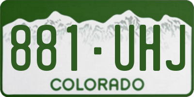 CO license plate 881UHJ