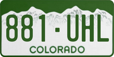 CO license plate 881UHL
