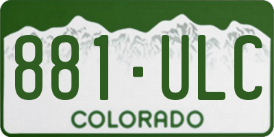 CO license plate 881ULC