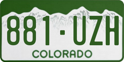 CO license plate 881UZH
