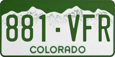 CO license plate 881VFR