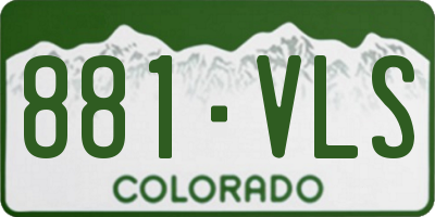 CO license plate 881VLS