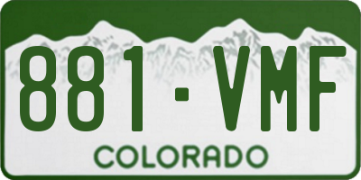 CO license plate 881VMF