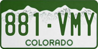 CO license plate 881VMY