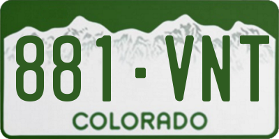 CO license plate 881VNT