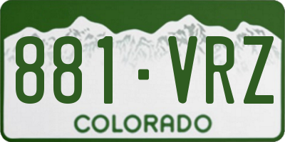 CO license plate 881VRZ