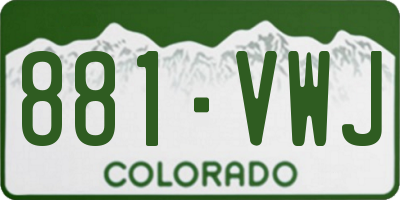 CO license plate 881VWJ