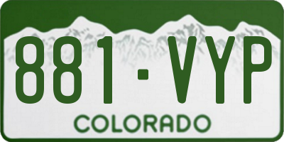 CO license plate 881VYP