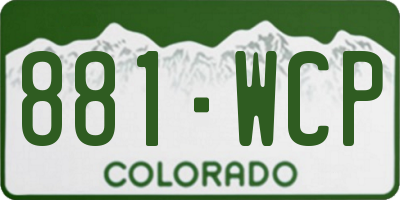 CO license plate 881WCP