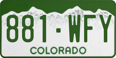 CO license plate 881WFY