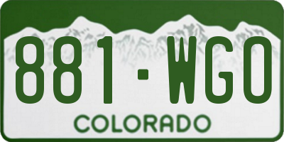 CO license plate 881WGO