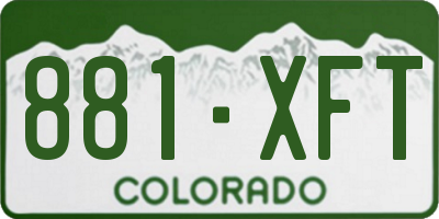 CO license plate 881XFT