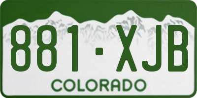 CO license plate 881XJB