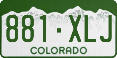 CO license plate 881XLJ