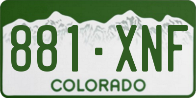 CO license plate 881XNF