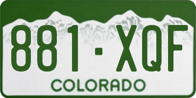 CO license plate 881XQF
