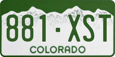 CO license plate 881XST
