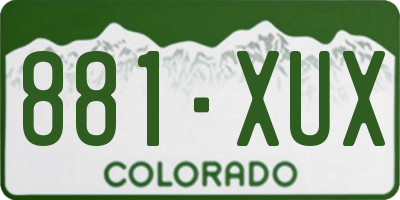 CO license plate 881XUX