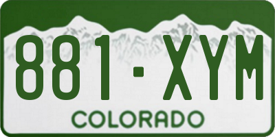 CO license plate 881XYM