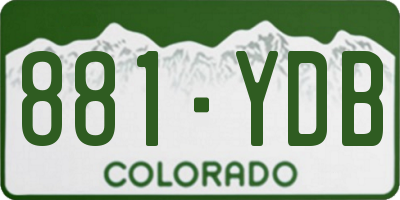 CO license plate 881YDB