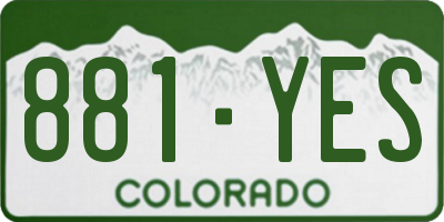 CO license plate 881YES