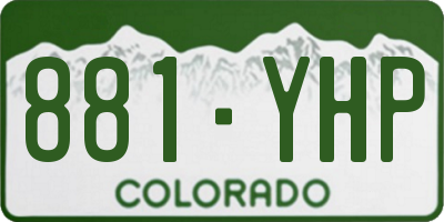 CO license plate 881YHP