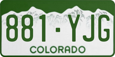 CO license plate 881YJG