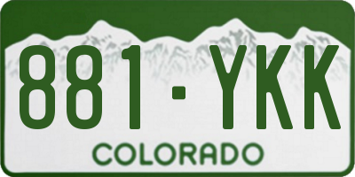 CO license plate 881YKK