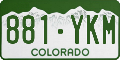 CO license plate 881YKM