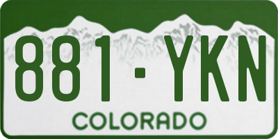 CO license plate 881YKN