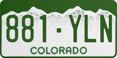 CO license plate 881YLN