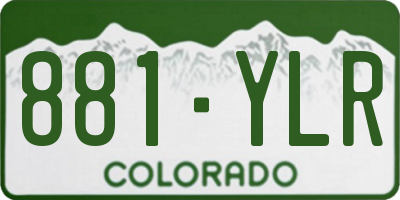 CO license plate 881YLR