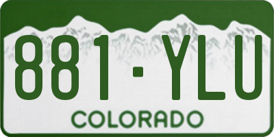 CO license plate 881YLU