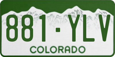 CO license plate 881YLV