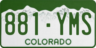 CO license plate 881YMS