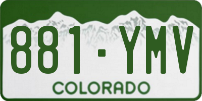 CO license plate 881YMV