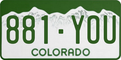 CO license plate 881YOU