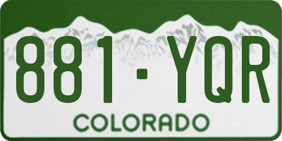 CO license plate 881YQR