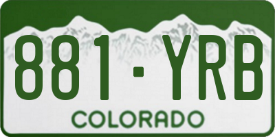 CO license plate 881YRB