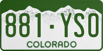CO license plate 881YSO