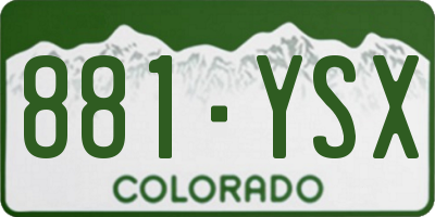 CO license plate 881YSX