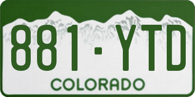 CO license plate 881YTD