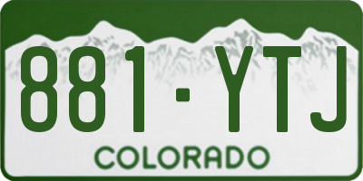 CO license plate 881YTJ