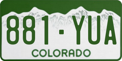 CO license plate 881YUA