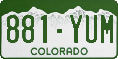 CO license plate 881YUM