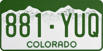 CO license plate 881YUQ