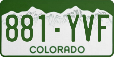CO license plate 881YVF