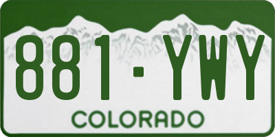 CO license plate 881YWY